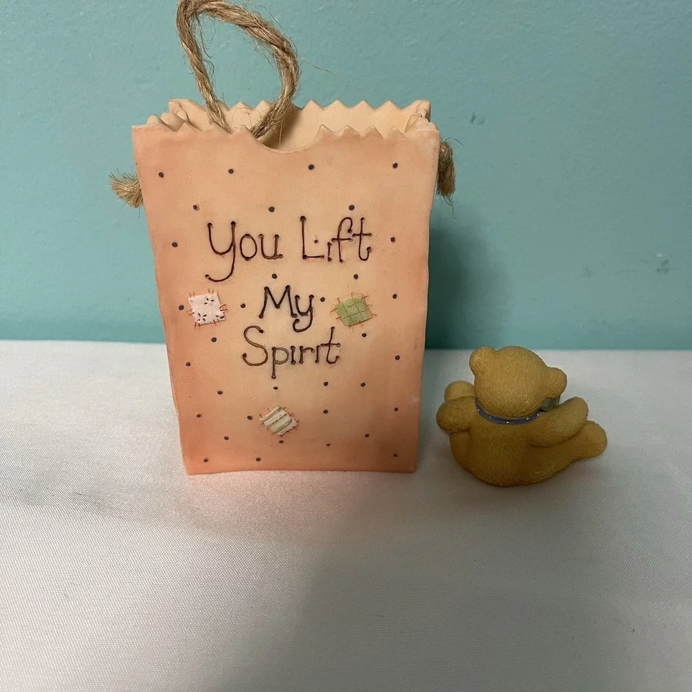 Halloween Boo Bag Tiny Hanging Basket Vintage Witch Bear 1995 Enesco 4